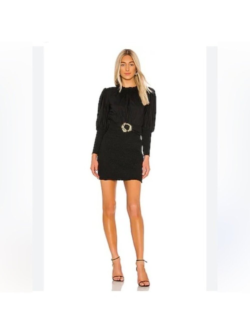 ELLIATT Lorine Dress in Black Belted Smocked size Small